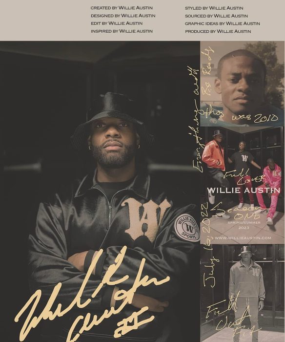 The Bench Warmer Season One poster, crediting Willie Austin as creator, designer, stylist and producer, signed Willie Austin II